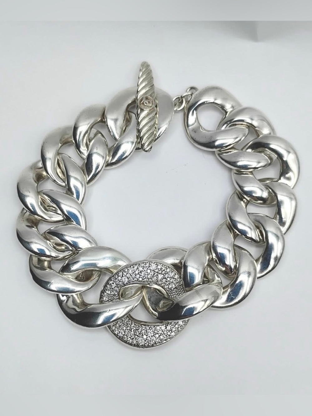 David Yurman Cordelia Link Bracelet with Pave Diamonds